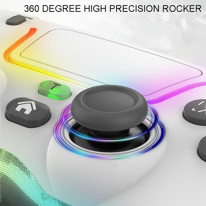 Wireless Bluetooth Grip for Ps4 with Dazzling Colour Light - Black 5