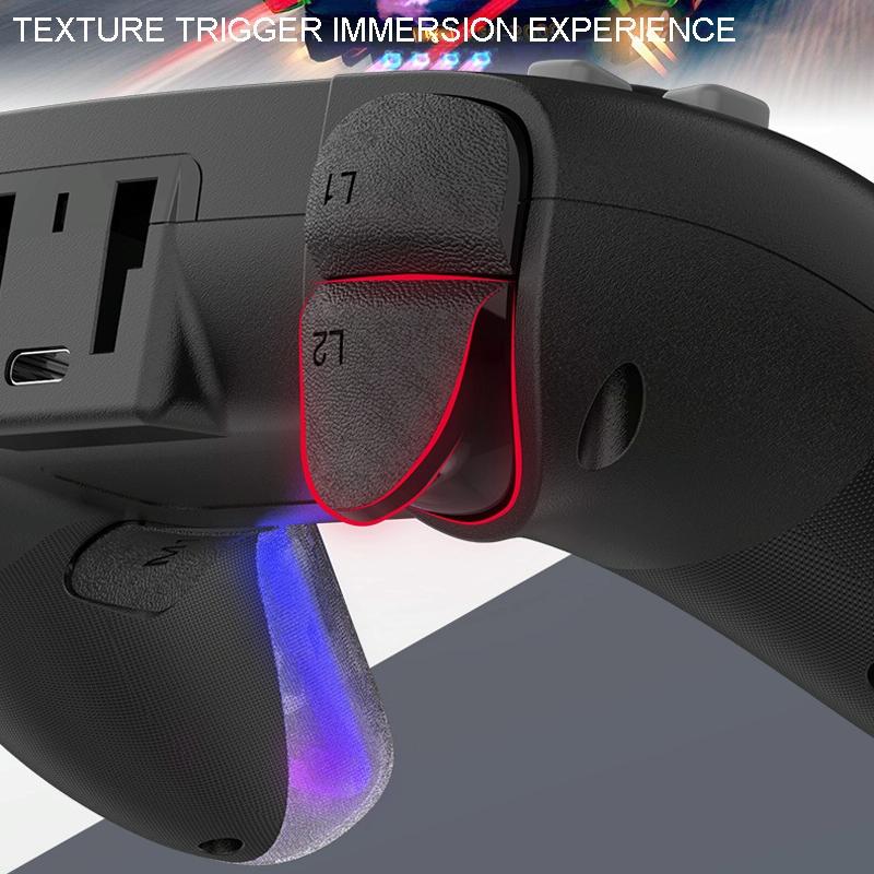 Wireless Bluetooth Grip for Ps4 with Dazzling Colour Light - Black 8