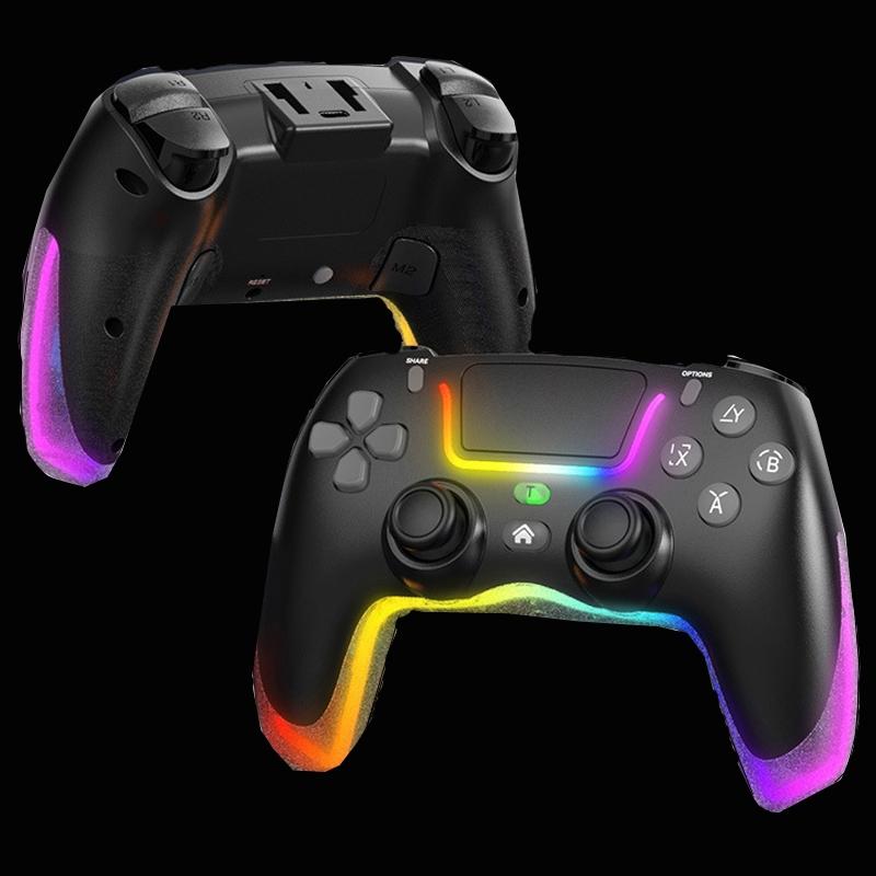 Wireless Bluetooth Grip for Ps4 with Dazzling Colour Light - Black 15