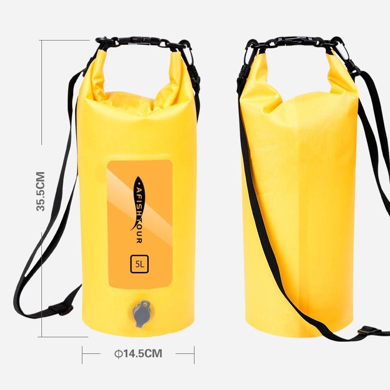 5L Waterproof Drifting Stream Bag Foldable Storage Bucket - Yellow 4
