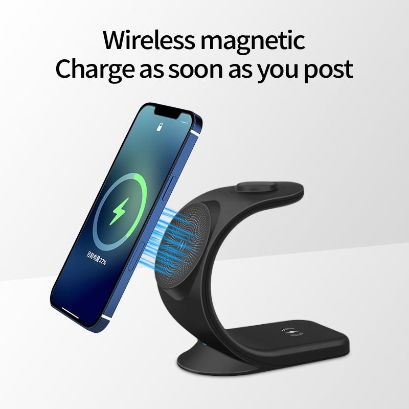 3 In 1 Magnetic Wireless Charger For Phone Watch Airpods 4