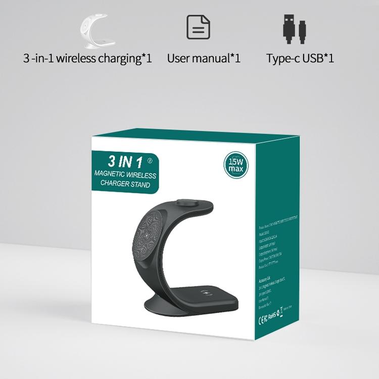 3 In 1 Magnetic Wireless Charger For Phone Watch Airpods 8