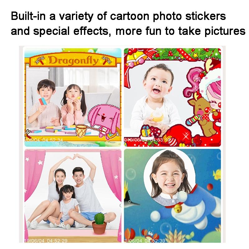 Instant Print Camera for Kids with Dual Lens and 2.4-inch Screen - Pink 13