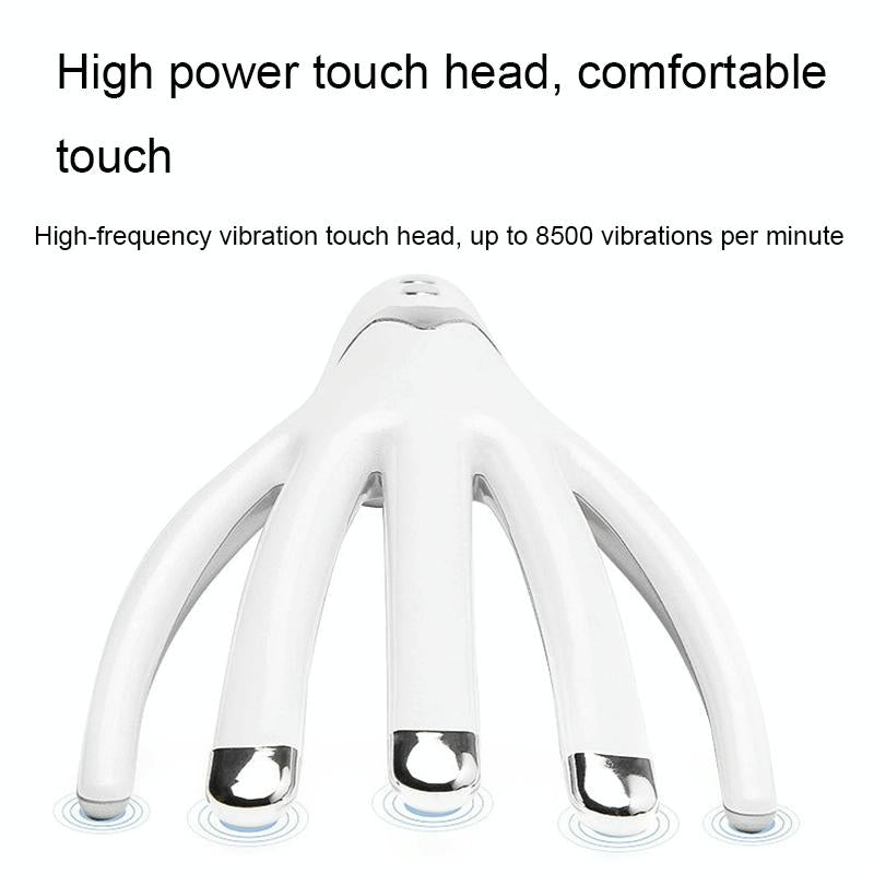 Heated Vibration Head Massager Mini Electric Comb Pearl White 5