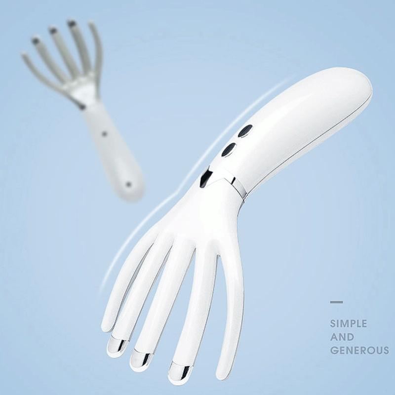 Heated Vibration Head Massager Mini Electric Comb Pearl White 8