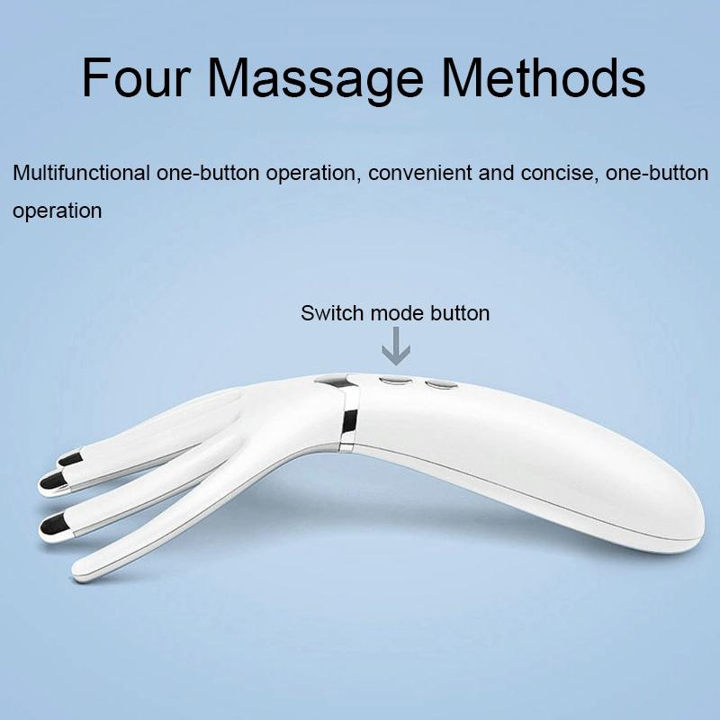 Heated Vibration Head Massager Mini Electric Comb Pearl White 9