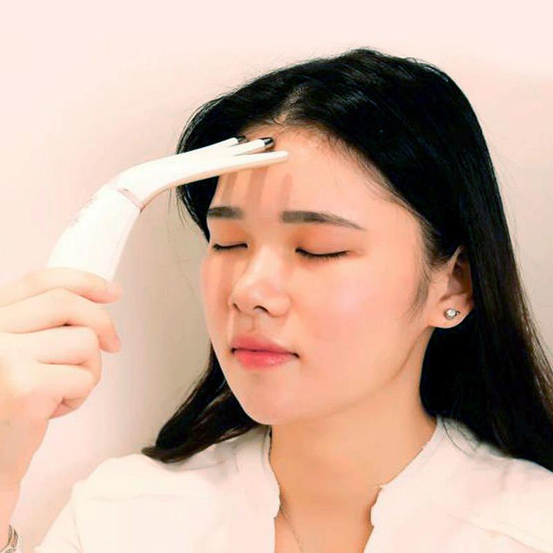 Heated Vibration Head Massager Mini Electric Comb Pearl White 10