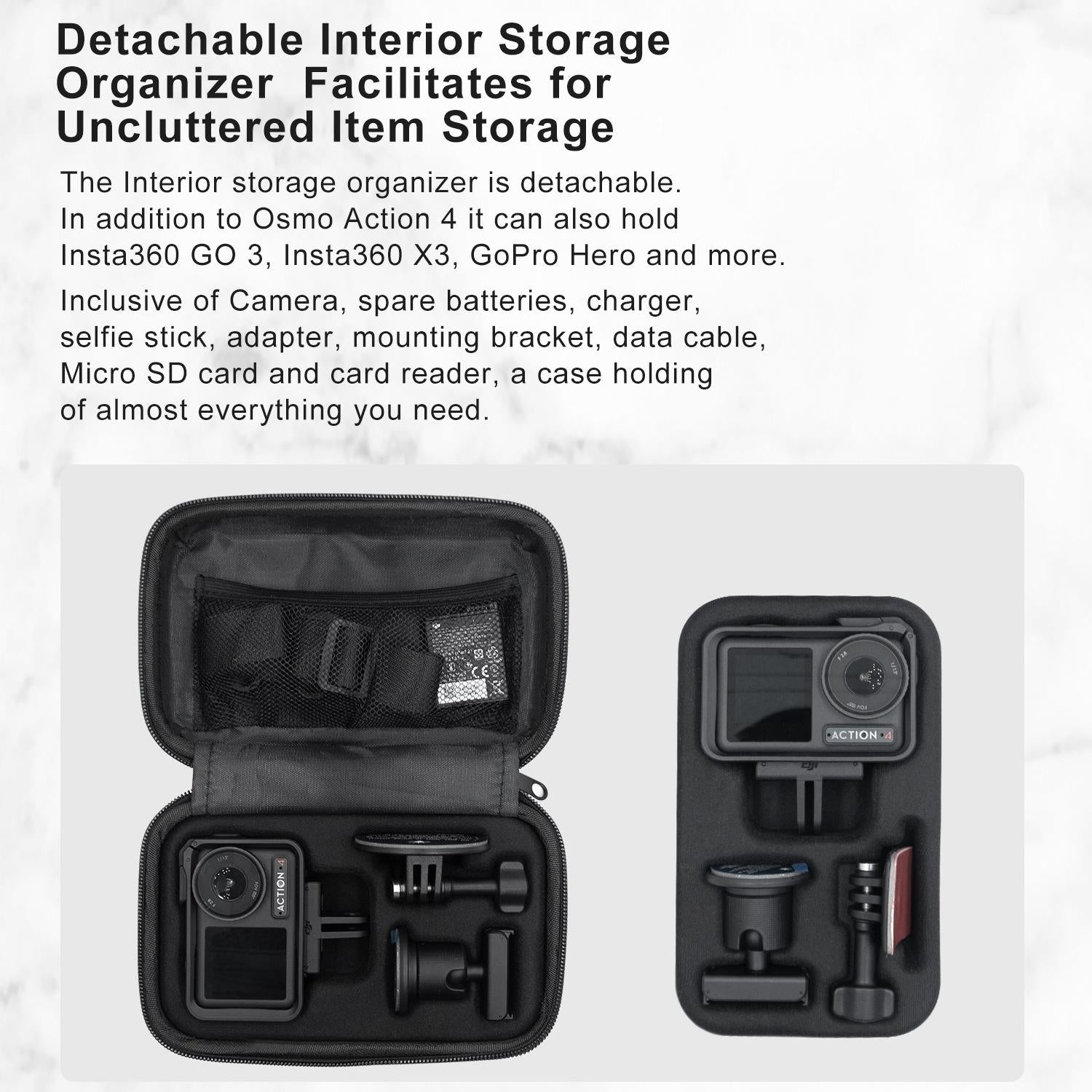 Small Organizer Bag for Sports Camera Accessories - Deep Gray 12
