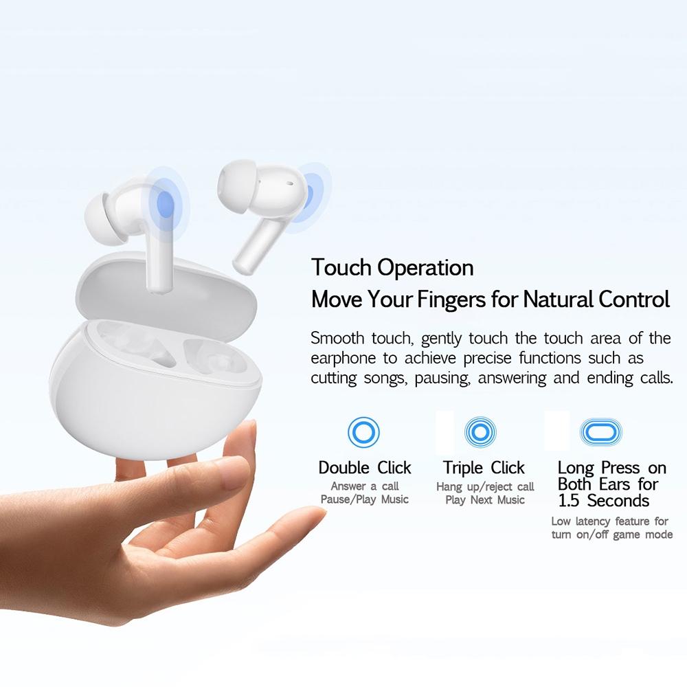 Waterproof Redmi Buds 4 Vitality Wireless Earphone with Bluetooth Calling and Noise Reduction - White 4