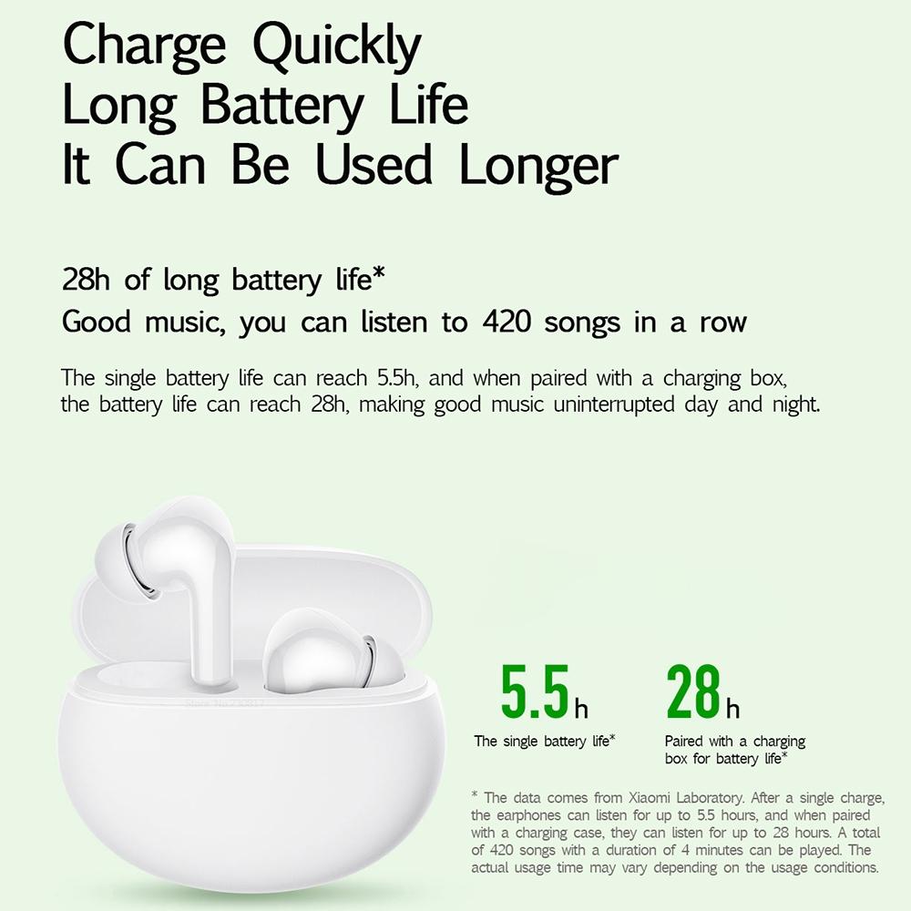 Waterproof Redmi Buds 4 Vitality Wireless Earphone with Bluetooth Calling and Noise Reduction - White 13