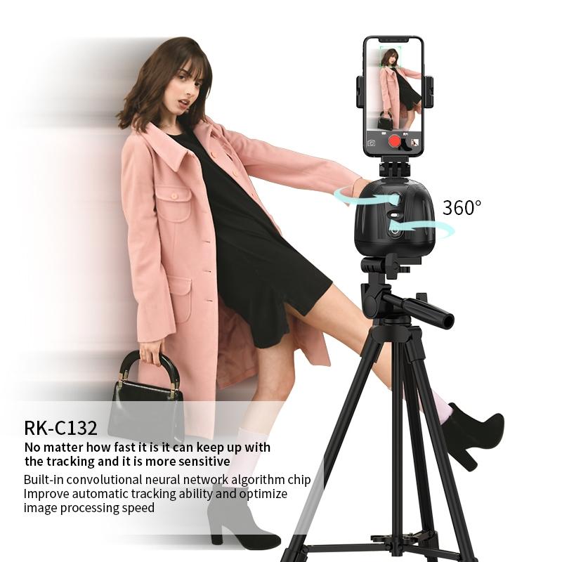 Smart 360 Degree Live Video Recording Desktop Stabilizer - White 5
