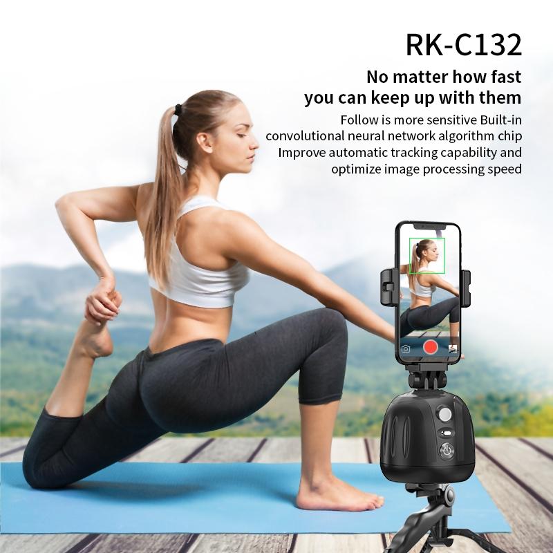Smart 360 Degree Live Video Recording Desktop Stabilizer - White 8
