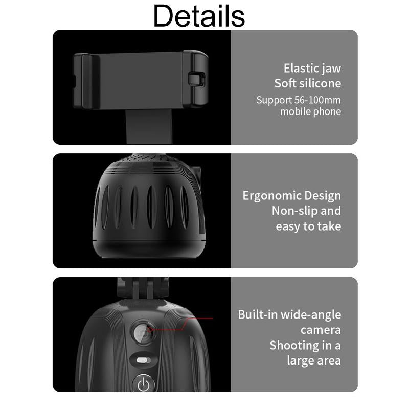 Smart 360 Degree Live Video Recording Desktop Stabilizer - White 9