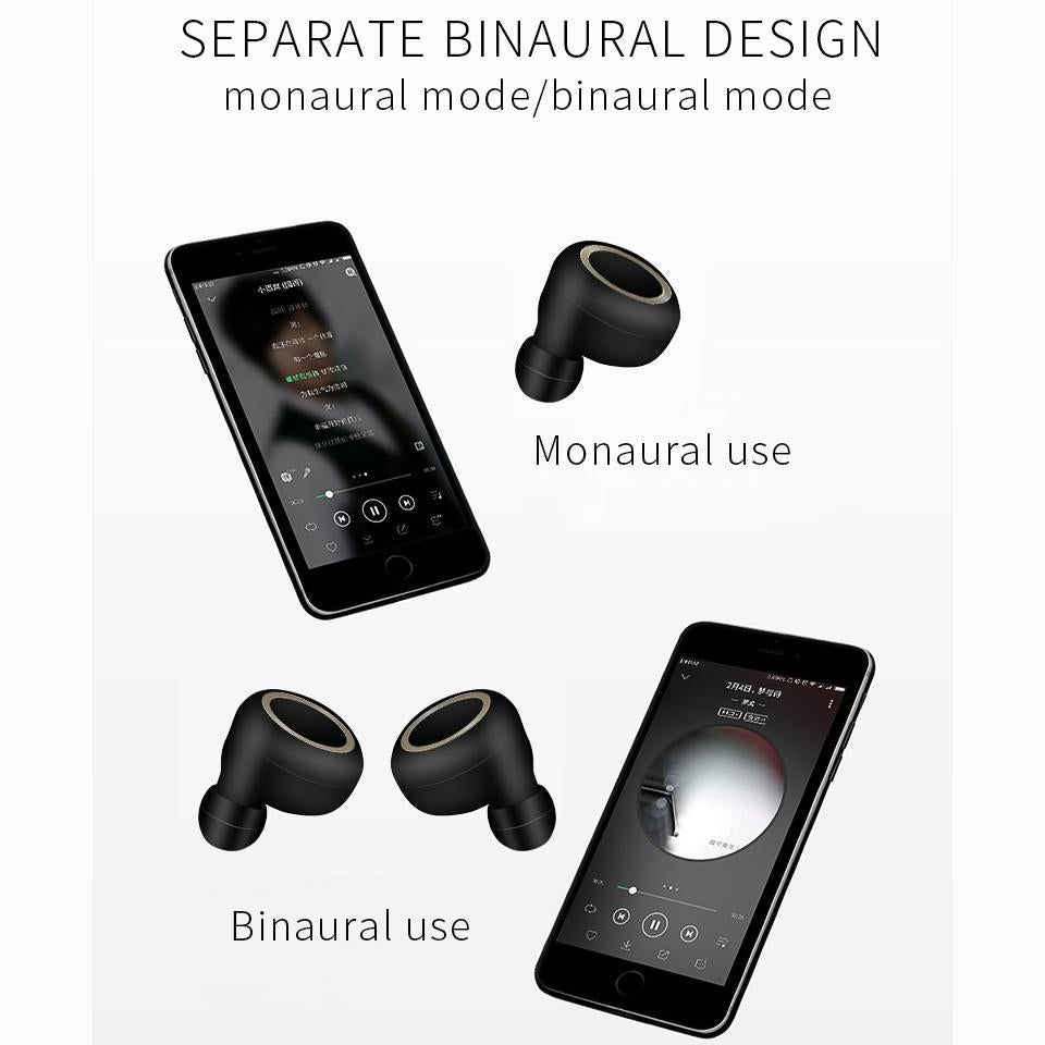 Mini Invisible Tws Bluetooth 5.0 Earphones with Charging Box & Mic - Black 12