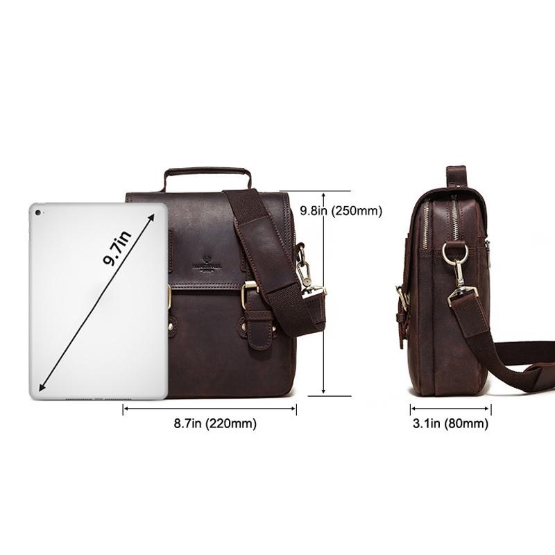 Brown Leather Crossbody Backpack For Men 5