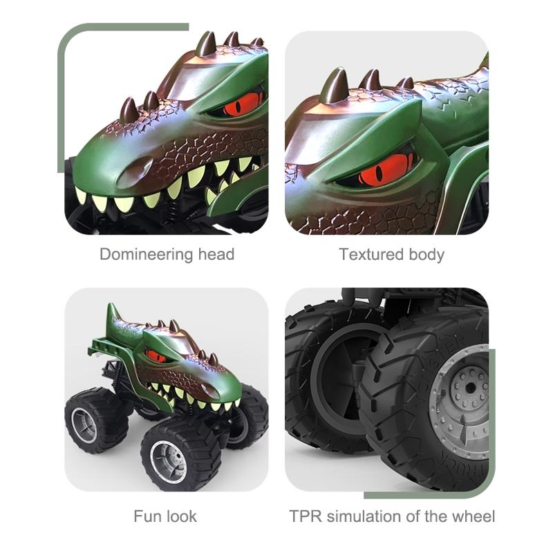 Remote Control Dinosaur Climbing Truck - 2.4g Monster - Green 5