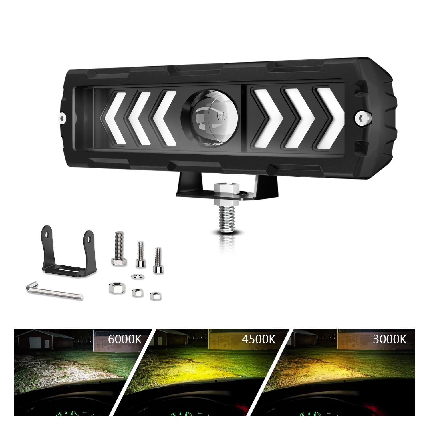 6 Inch Arrow Monocular Spotlight Black 3