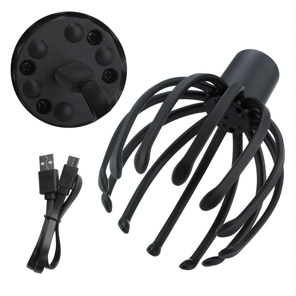 Vibrating Scalp Massager For Stress Relief Black 4