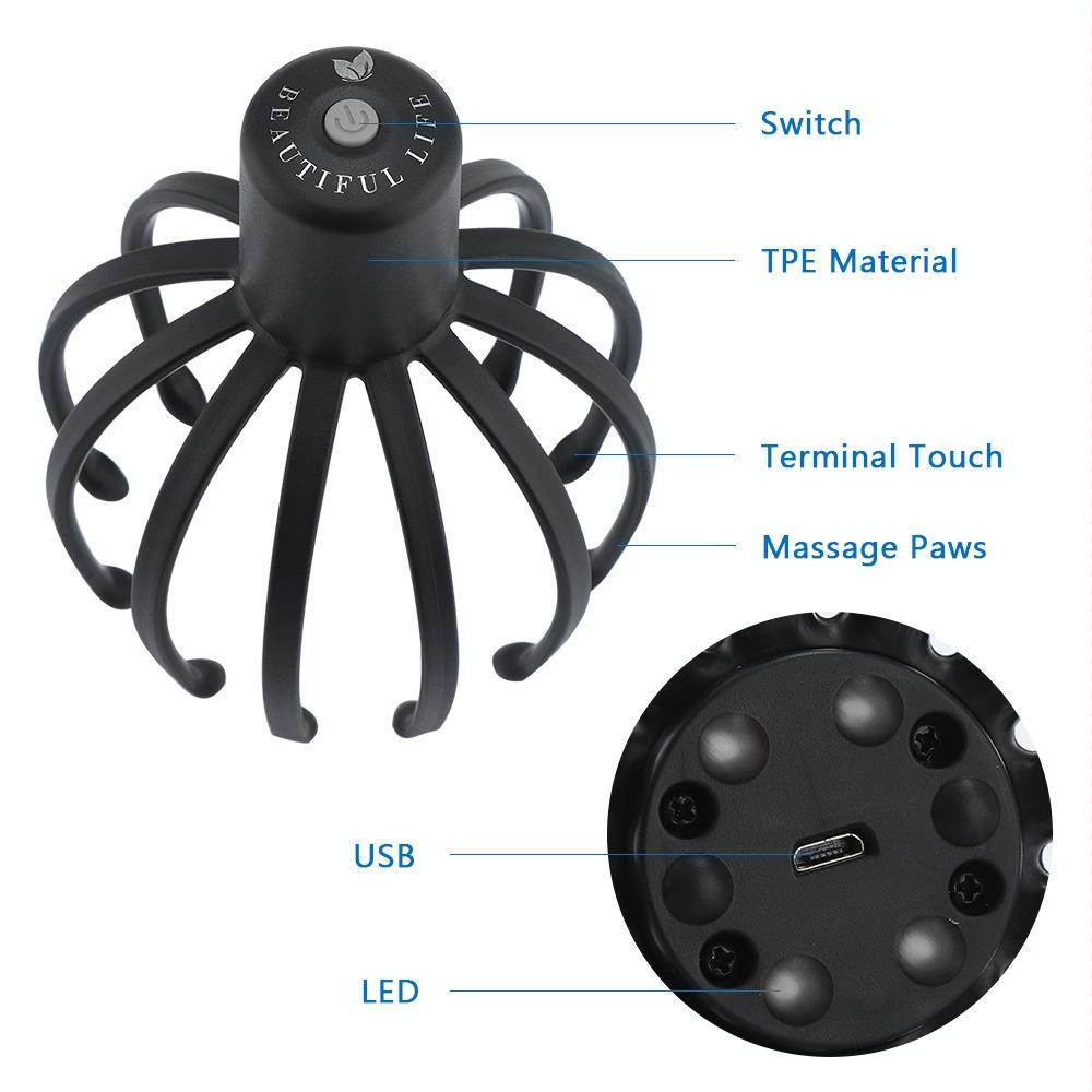 Vibrating Scalp Massager For Stress Relief Black 6