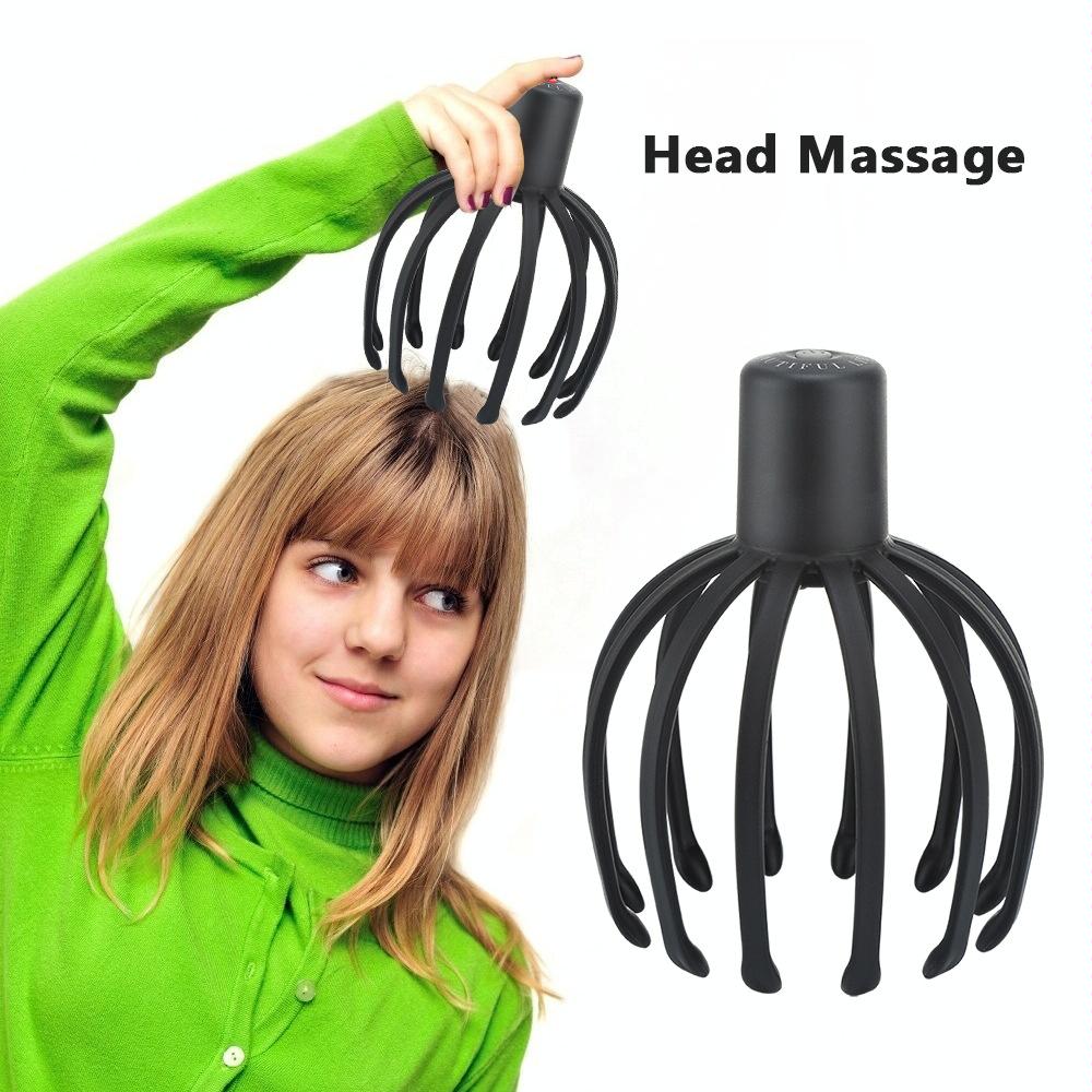 Vibrating Scalp Massager For Stress Relief Black 8