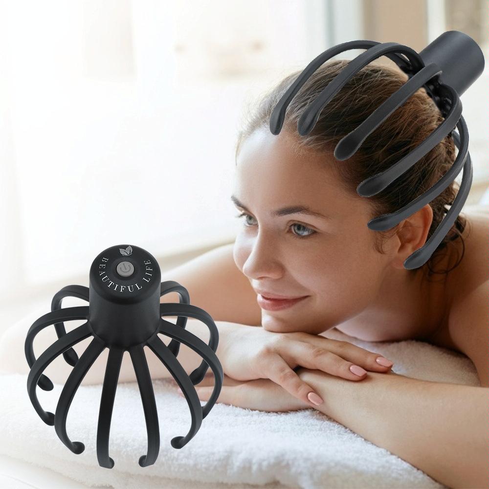 Vibrating Scalp Massager For Stress Relief Black 9
