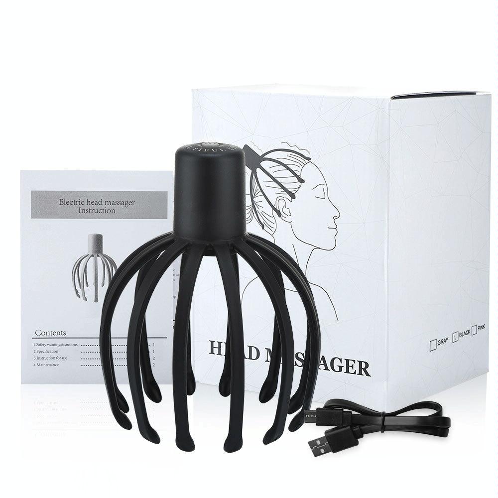 Vibrating Scalp Massager For Stress Relief Black 10