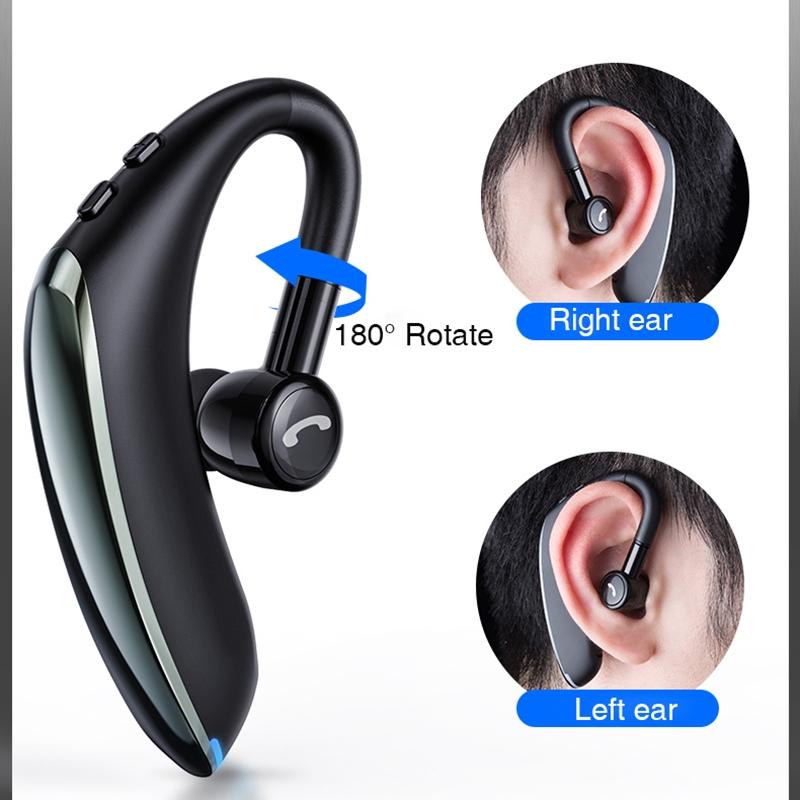 180 Degree Rotating Wireless Bluetooth Car Handsfree Earphones - Black Gray 10