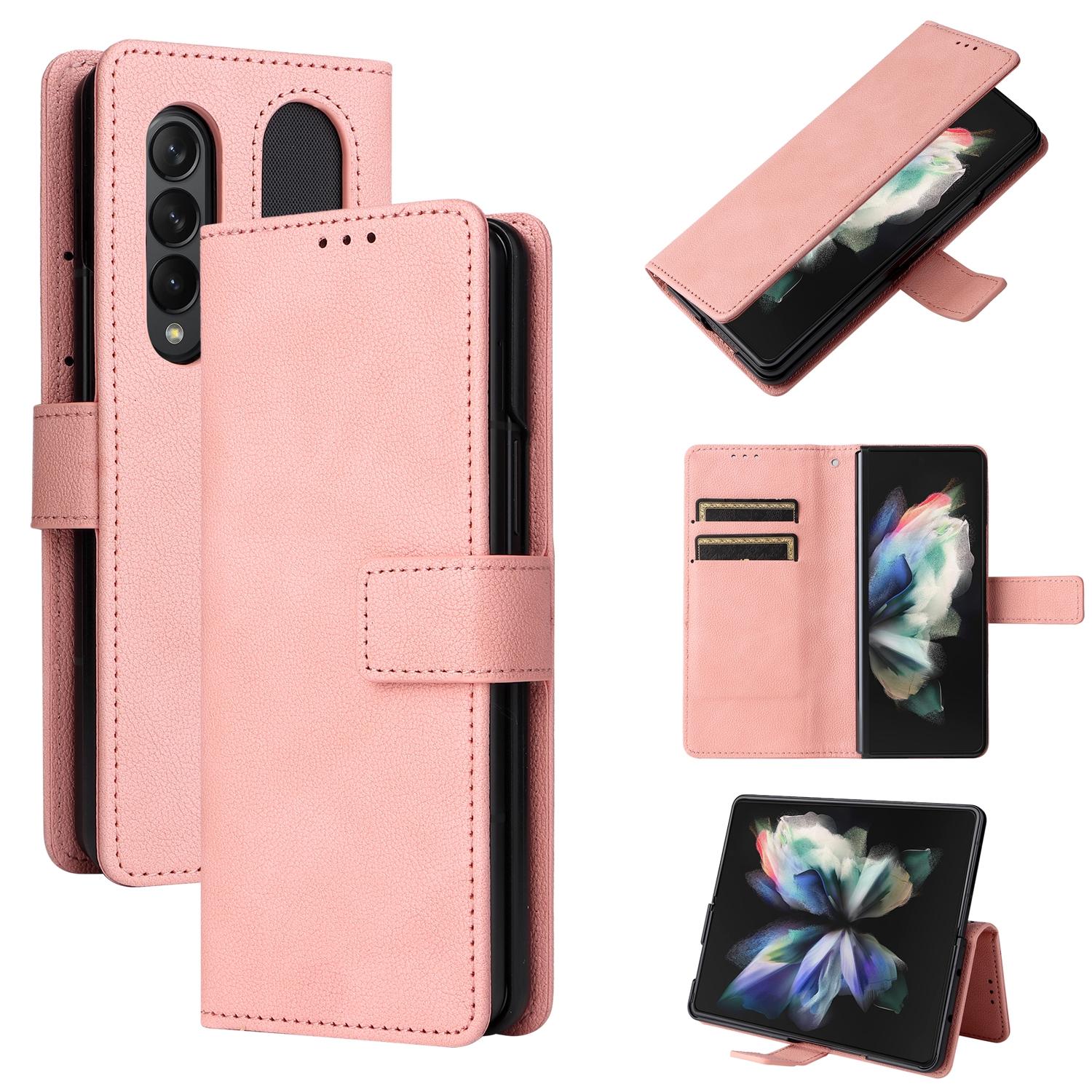 For Samsung Galaxy Z Fold4 5G Leather Flip Case With Pen Slot - Mint Blue 7