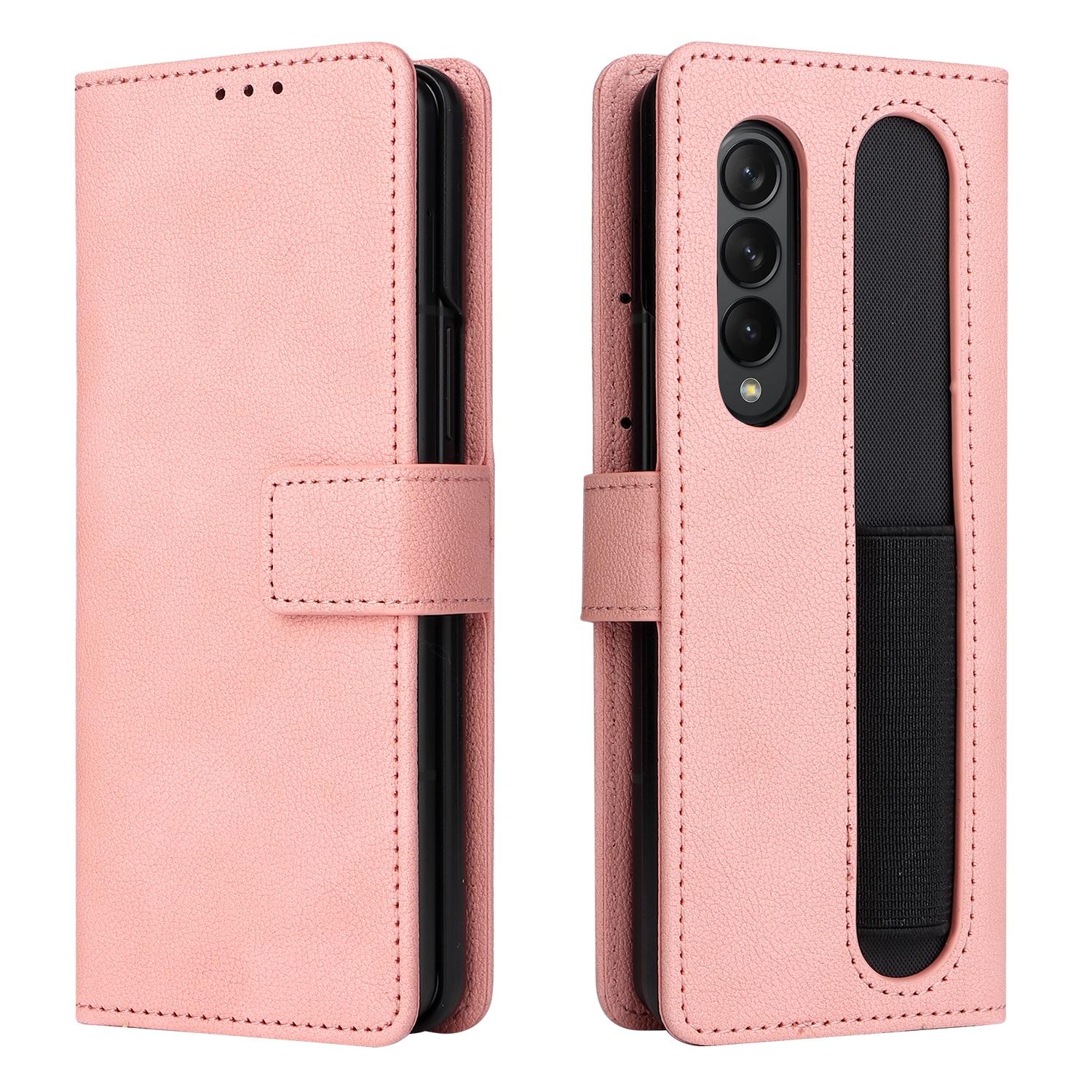 For Samsung Galaxy Z Fold4 5G Leather Flip Case With Pen Slot - Mint Blue 8
