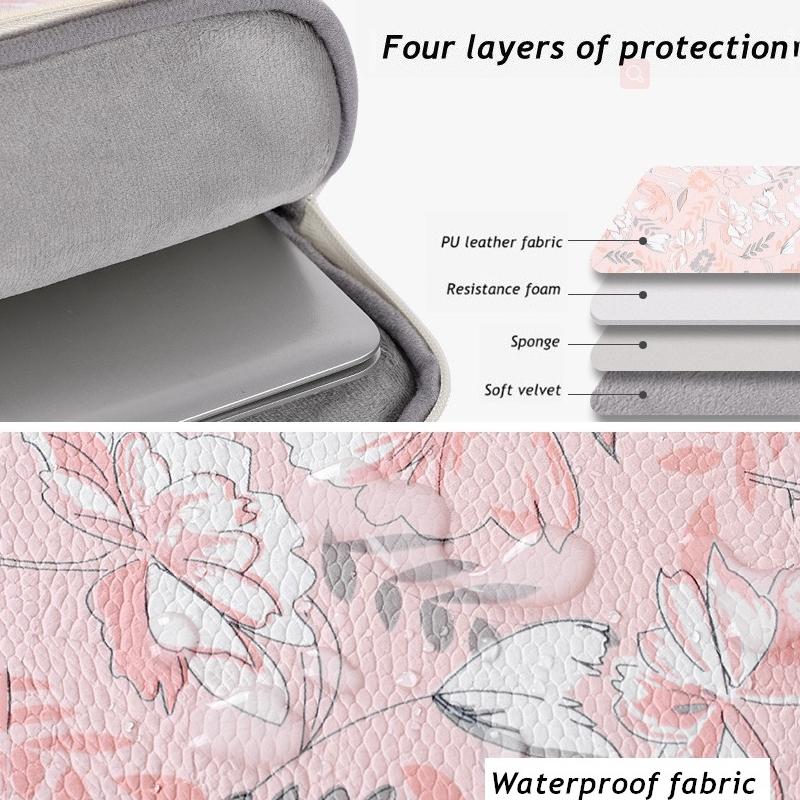 11 Inch Laptop Sleeve with Telescoping Handle - Light Pink 5