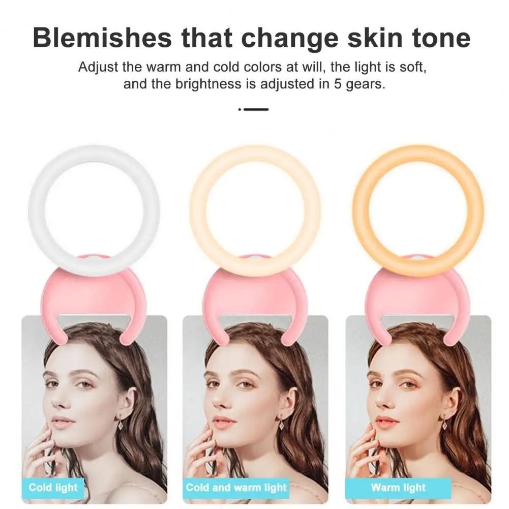 Clip-on Half-ring Fill Light for 10cm Mobile Phones - Pink 7
