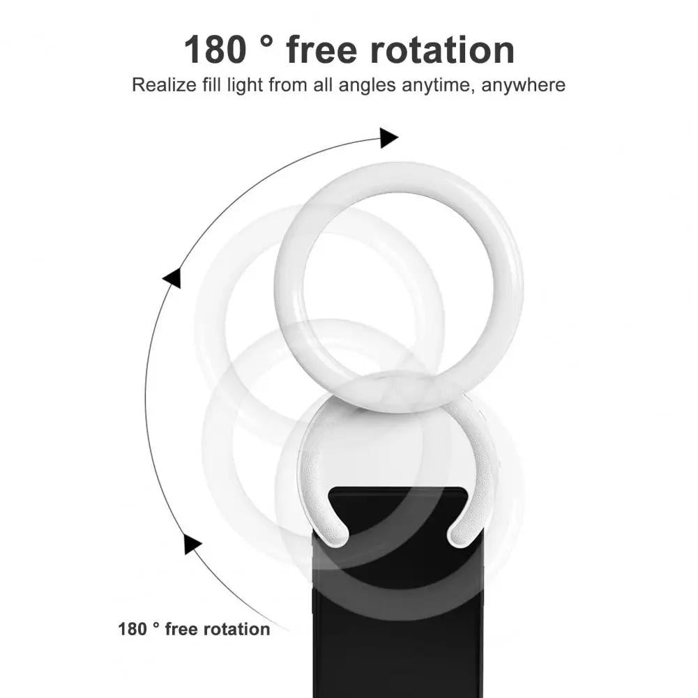 Clip-on Half-ring Fill Light for 10cm Mobile Phones - Pink 8