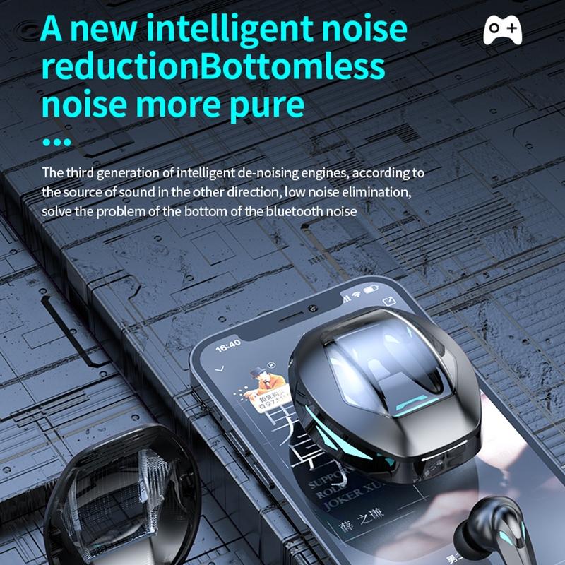 Wireless Gaming Earphones with Noise Reduction - Black 6
