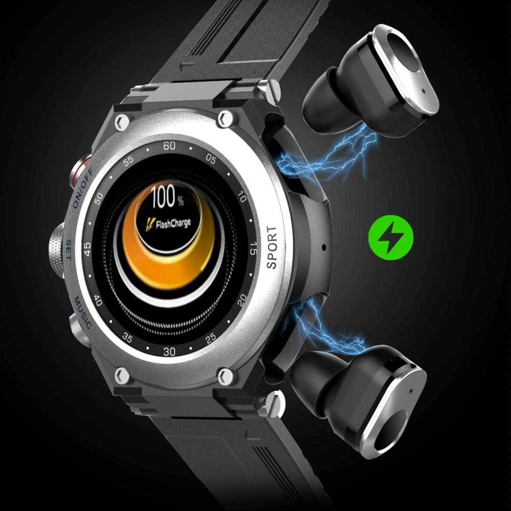 1.28 Inch Ips Touch Screen 2 In 1 Bluetooth Headset Smart Watch Support Heart Rate Monitoring / Bluetooth Music - Black 7