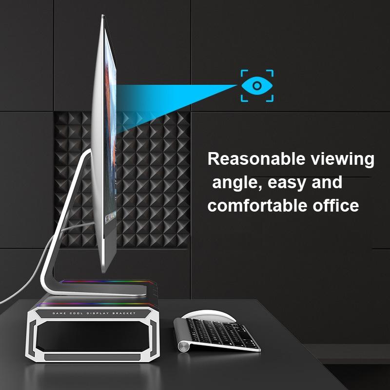 Foldable Laptop Stand with Rgb Lighting & Usb Expansion - Monitor Rack - Moonlight White 7
