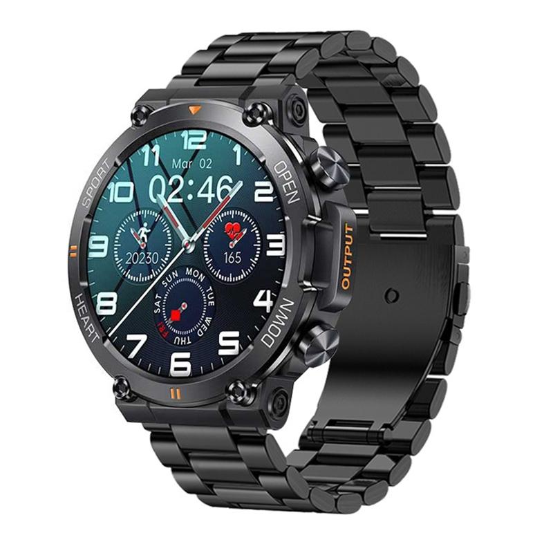 Steel Strap Wristband With Heart Rate And Blood Pressure Monitoring - Black Milanese