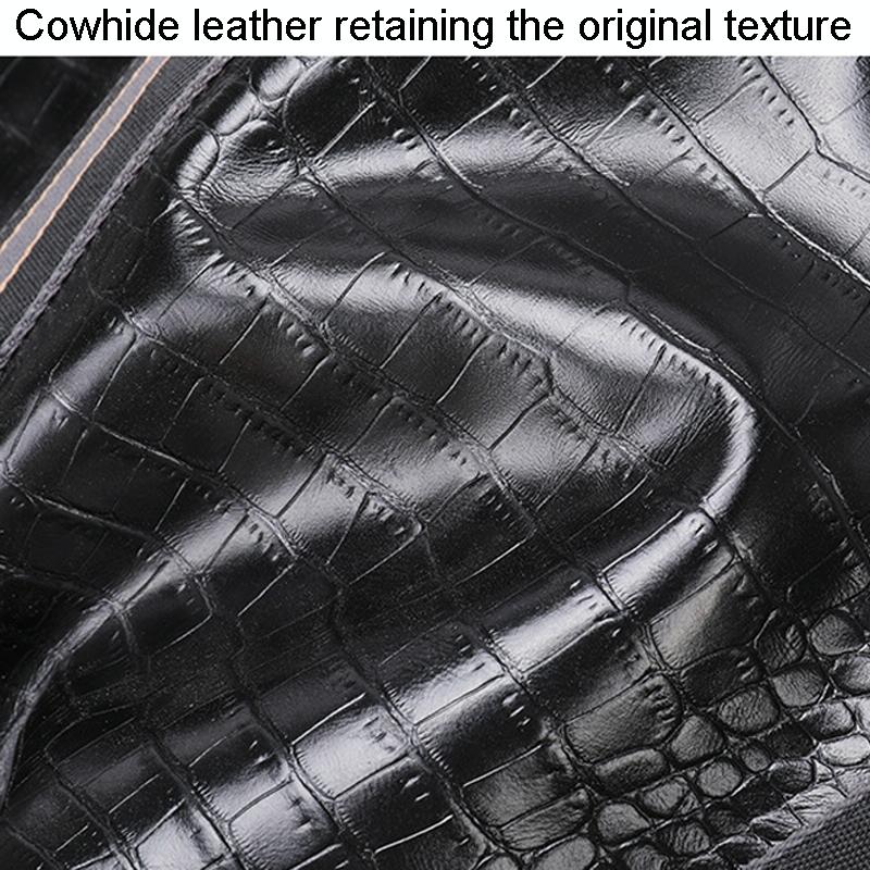 Multifunctional Leather Duffel Bag for Travel - Crocodile Print 11
