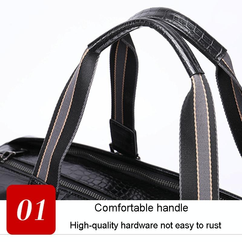 Multifunctional Leather Duffel Bag for Travel - Crocodile Print 12