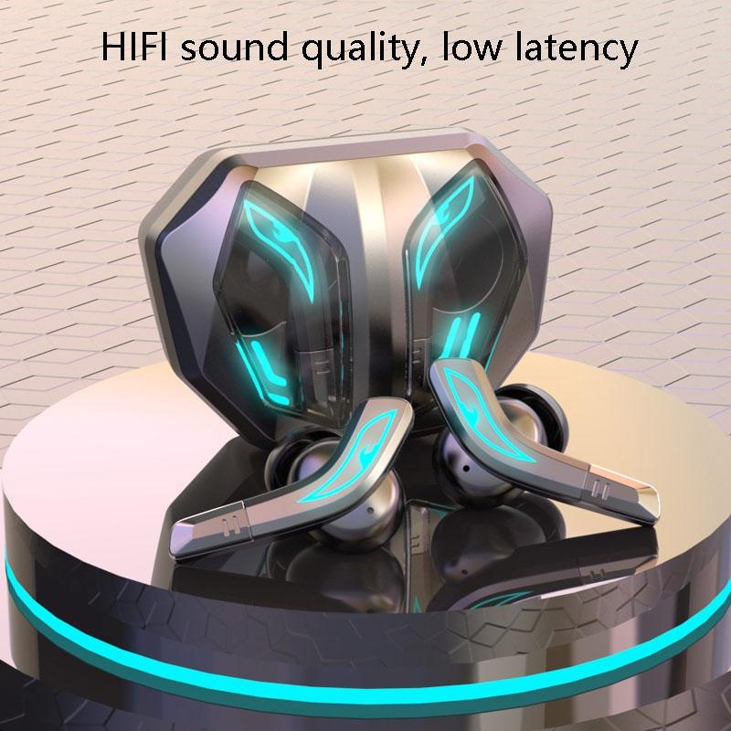 Wireless Bluetooth 5.2 Earphones with Low Delay and Hi-fi Sound Black with Breathing Light 4