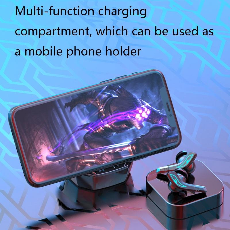 Wireless Bluetooth 5.2 Earphones with Low Delay and Hi-fi Sound Black with Breathing Light 6