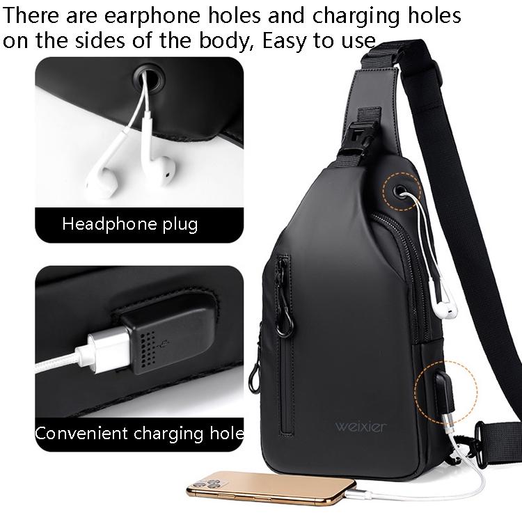 Men Outdoor Chest Bag Messenger Bag - Black 5