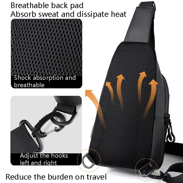 Men Outdoor Chest Bag Messenger Bag - Black 6