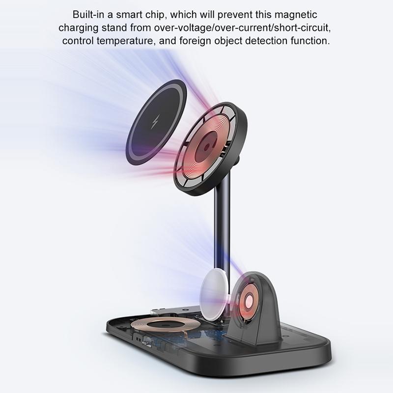 3 In 1 Magnetic Wireless Charger For Iphone & Airpods - White 7