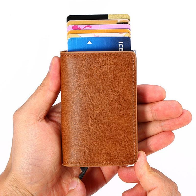 Automatic Rfid Blocking Card Holder with Coin Pocket - Red 9