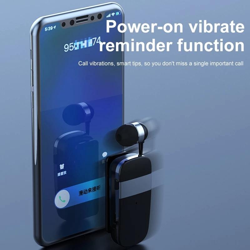 Wireless Bluetooth Earphone with Vibration Reminder for Phone - Black 6