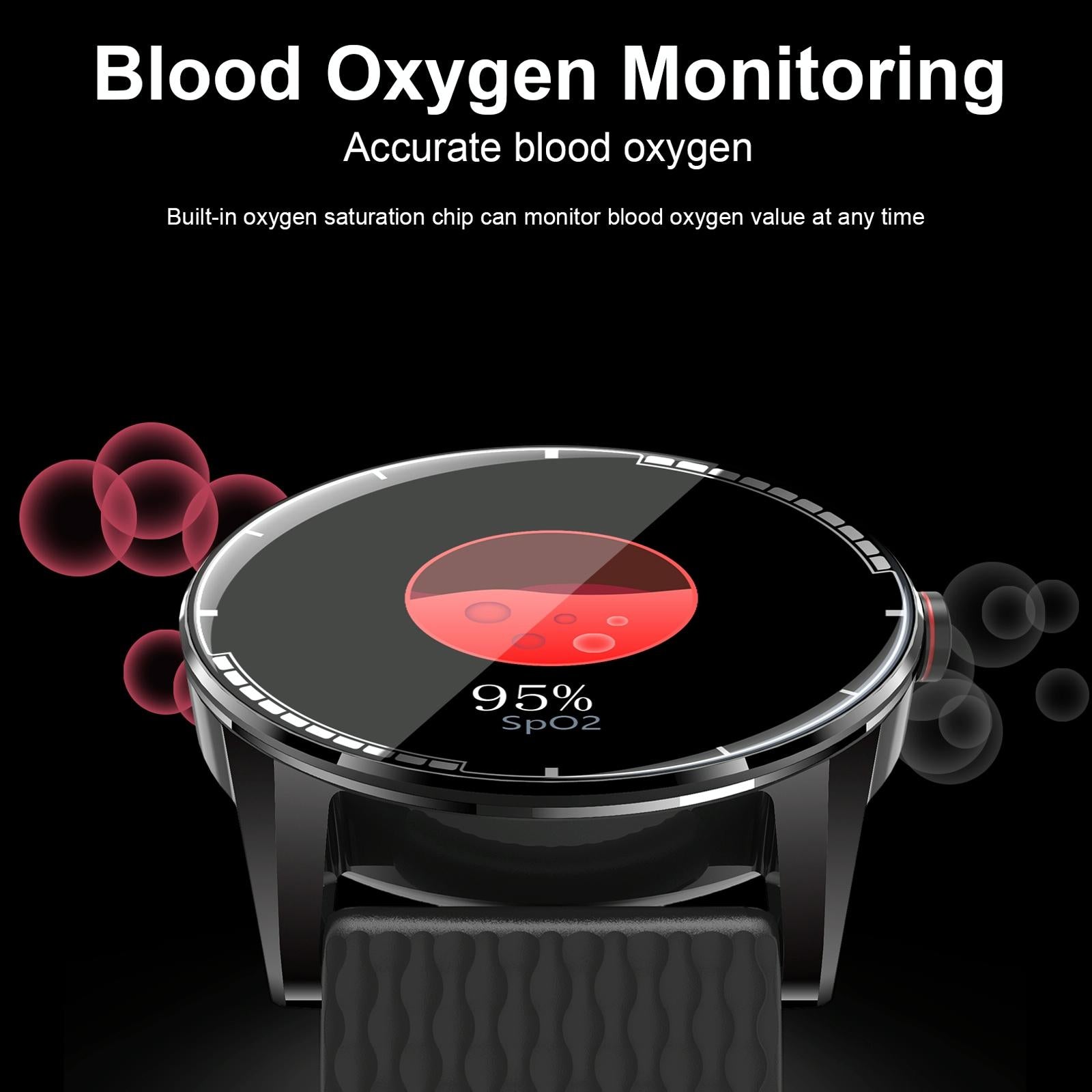 1.28 Inch Touch Screen Ip67 Waterproof Smart Watch Support Bluetooth Call / Sleep Monitoring / Heart Rate Monitoring Black 4