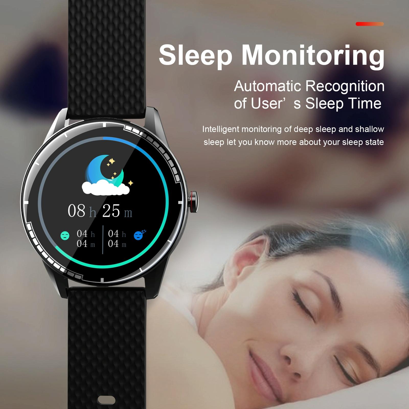 1.28 Inch Touch Screen Ip67 Waterproof Smart Watch Support Bluetooth Call / Sleep Monitoring / Heart Rate Monitoring Black 5
