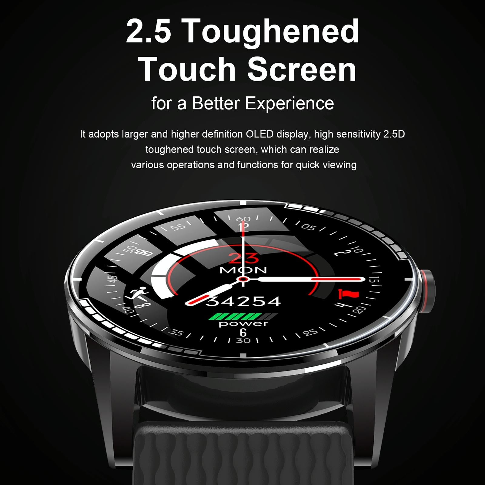 1.28 Inch Touch Screen Ip67 Waterproof Smart Watch Support Bluetooth Call / Sleep Monitoring / Heart Rate Monitoring Black 13