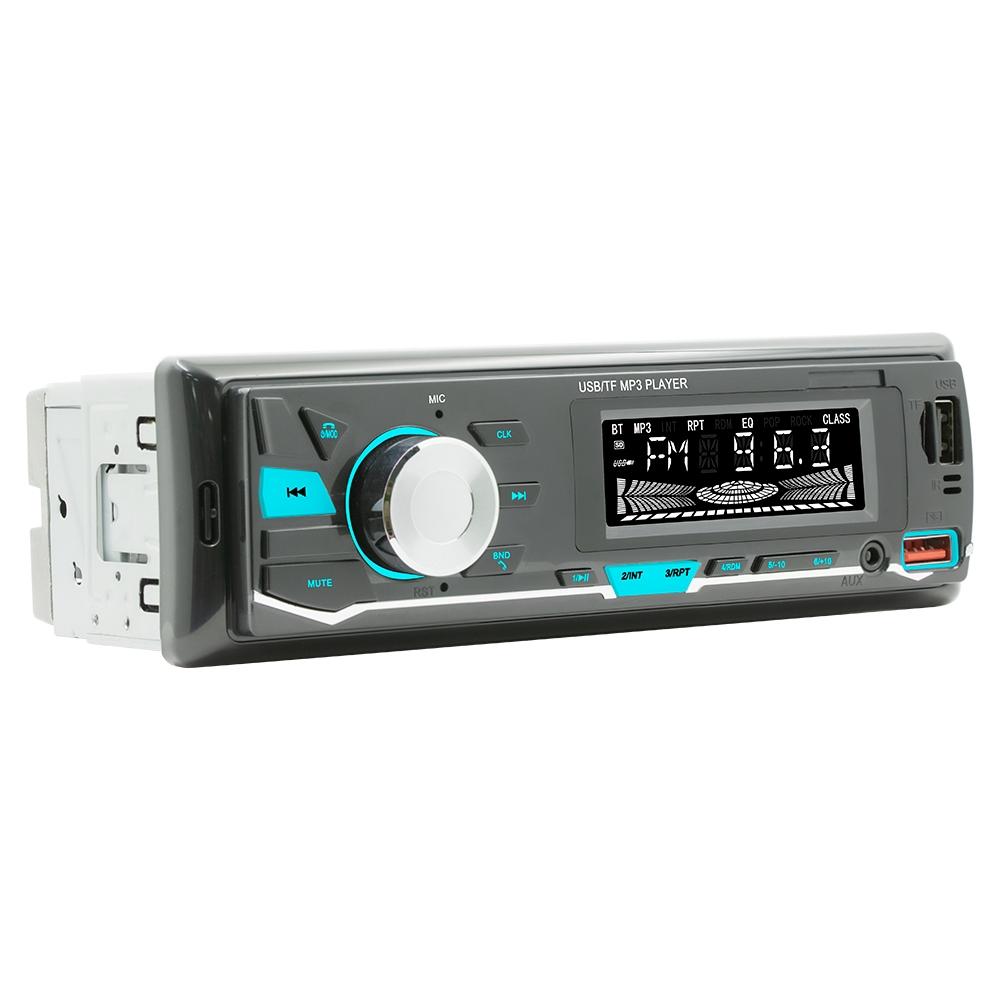 Car Mp3 Player With Voice Assistant & Fm - Colourful Lights Black