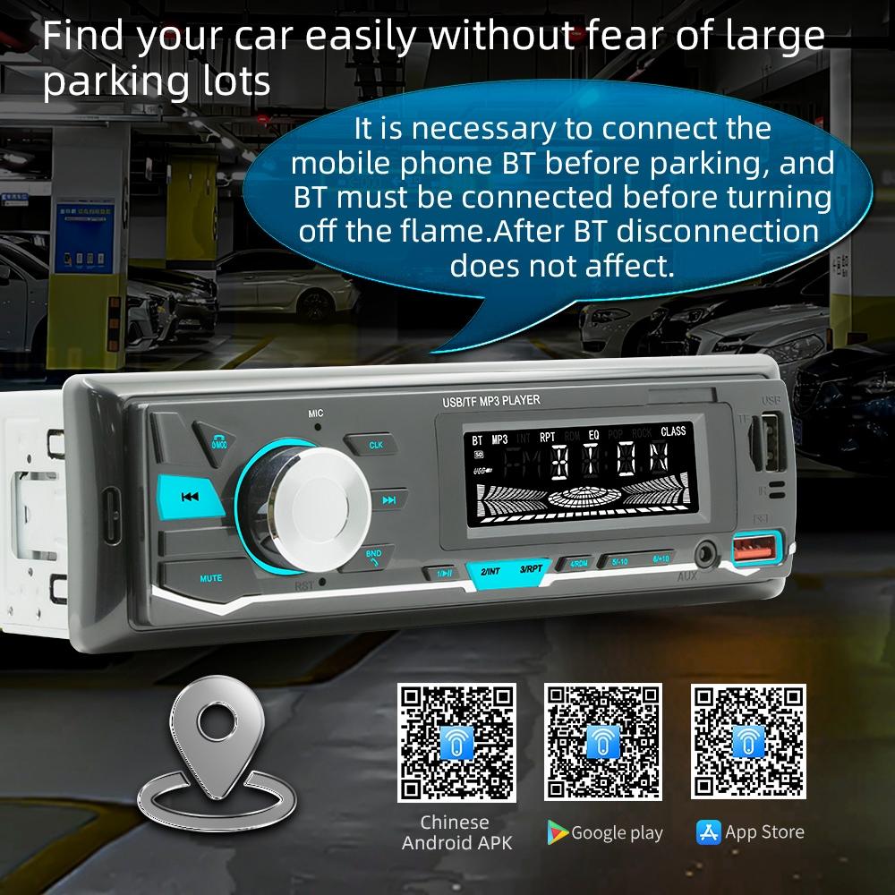 Car Mp3 Player With Voice Assistant & Fm - Colourful Lights Black 7